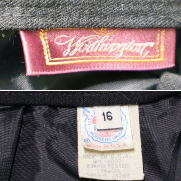 Vintage Worthington Size 16 Wool Blend Pencil Skirt Black High Waist Pockets - Picture 11 of 12